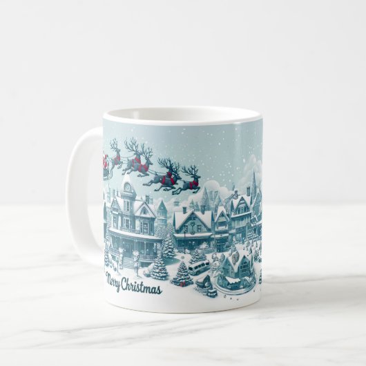 Frohe Weihnachten Weihnachten auf seinem Schlitten Kaffeetasse (Vorderseite Links)