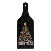 Frohe Weihnachten Weihnachten Bäume Vintage Feiert Schneidebrett (Vorderseite)