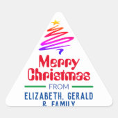 Frohe Weihnachten. Weihnachten Dreieckiger Aufkleber (Vorderseite)