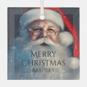 Frohe Weihnachten Weihnachten Feiertage Ornament Aus Glas (Vorderseite)