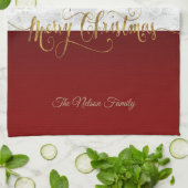 Frohe Weihnachten Weihnachten-Foto Geschirrtuch (Gefaltet)