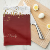 Frohe Weihnachten Weihnachten-Foto Geschirrtuch (Viertel Falte)