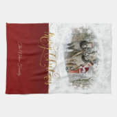 Frohe Weihnachten Weihnachten-Foto Geschirrtuch (Horizontal)