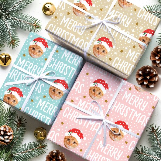 Frohe Weihnachten Weihnachten Foto Niedliches Gesi Geschenkpapier Set