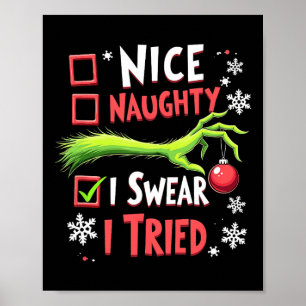 Frohe Weihnachten Weihnachten Funny Naughty I Swea Poster