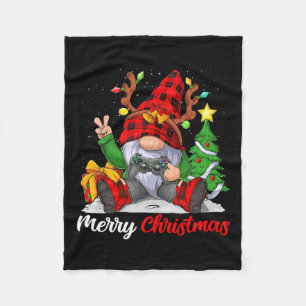 Frohe Weihnachten Weihnachten Gamer Gnome Video Ga Fleecedecke