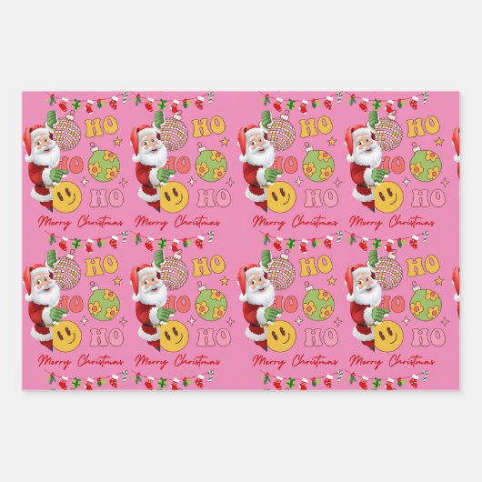 Frohe Weihnachten Weihnachten Geschenkpapier Set (Vorderseite 3)