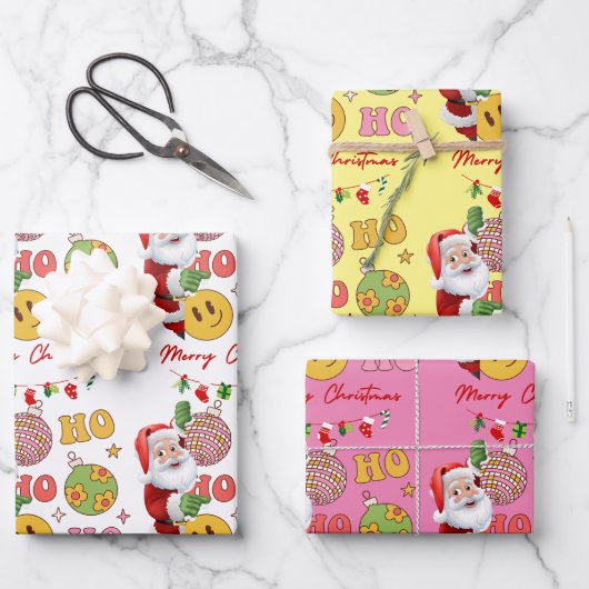 Frohe Weihnachten Weihnachten Geschenkpapier Set (Vorderseite)