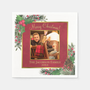 Frohe Weihnachten Weihnachten Heilige Berries & Pi Serviette