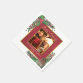 Frohe Weihnachten Weihnachten Heilige Berries & Pi Serviette (Ecke)