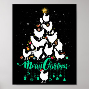 Frohe Weihnachten Weihnachten Hühnerbaum Spaß Poster