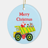 Frohe Weihnachten Weihnachten im Stich mit Elf, Ru Keramik Ornament (Links)