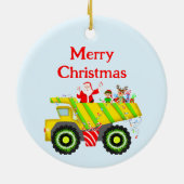 Frohe Weihnachten Weihnachten im Stich mit Elf, Ru Keramik Ornament (Hinten)