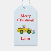Frohe Weihnachten Weihnachten in Bulldozer Lieferu Geschenkanhänger (Vorderseite)