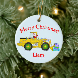 Frohe Weihnachten Weihnachten in Bulldozer Lieferu Keramik Ornament