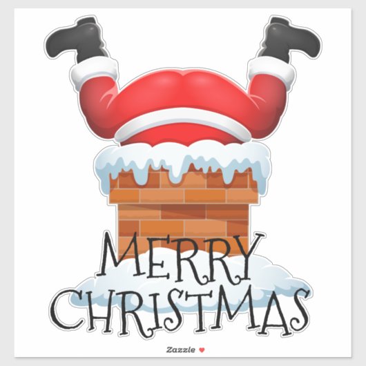 Frohe Weihnachten Weihnachten in Chimney Aufkleber (Blatt)
