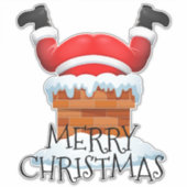 Frohe Weihnachten Weihnachten in Chimney Aufkleber (Vorderseite)