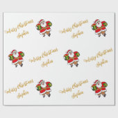 Frohe Weihnachten Weihnachten Individuelle Name Pe Geschenkpapier (Flach)