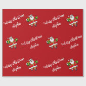 Frohe Weihnachten Weihnachten Individuelle Name Pe Geschenkpapier (Flach)