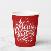 Frohe Weihnachten Weihnachten Klassik Rot und Weiß Pappbecher (Vorderseite)