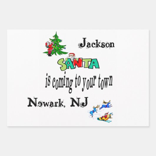 Frohe Weihnachten Weihnachten kommt in die Stadt Geschenkpapier Set (Vorderseite 2)