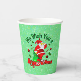 Frohe Weihnachten Weihnachten mit Sack Stars Cane Pappbecher