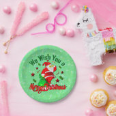 Frohe Weihnachten Weihnachten mit Sack Stars Cane  Pappteller (Party)