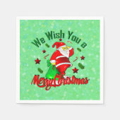 Frohe Weihnachten Weihnachten mit Sack Stars Cane Serviette (Vorderseite)