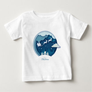 Frohe Weihnachten - Weihnachten mit schneefallende Baby T-shirt