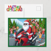 Frohe Weihnachten Weihnachten-Motorrad-Postkarte (Vorne/Hinten)