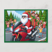 Frohe Weihnachten Weihnachten-Motorrad-Postkarte (Vorderseite)