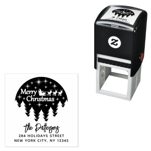 Frohe Weihnachten Weihnachten Persönliche Rücksend Permastempel (Beispiel)