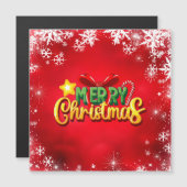 Frohe Weihnachten Weihnachten Red Green Gold Feier Magnetkarte (Vorne/Hinten)
