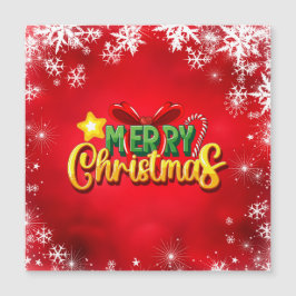 Frohe Weihnachten Weihnachten Red Green Gold Feier Magnetkarte