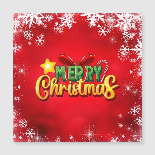 Frohe Weihnachten Weihnachten Red Green Gold Feier Magnetkarte (Vorderseite)