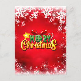 Frohe Weihnachten Weihnachten Red Green Gold Feier Postkarte