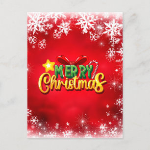 Frohe Weihnachten Weihnachten Red Green Gold Feier Postkarte