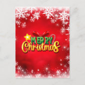 Frohe Weihnachten Weihnachten Red Green Gold Feier Postkarte (Vorderseite)