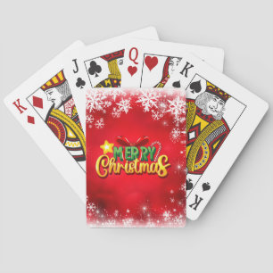 Frohe Weihnachten Weihnachten Red Green Gold Feier Spielkarten