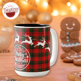 Frohe Weihnachten Weihnachten - Reindeer Flannel Zweifarbige Tasse