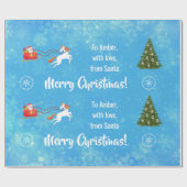 Frohe Weihnachten Weihnachten Sleigh Einhorn Persö Geschenkpapier (Flach)