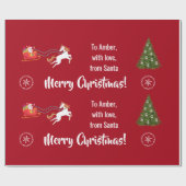 Frohe Weihnachten Weihnachten Sleigh Einhorn Persö Geschenkpapier (Flach)