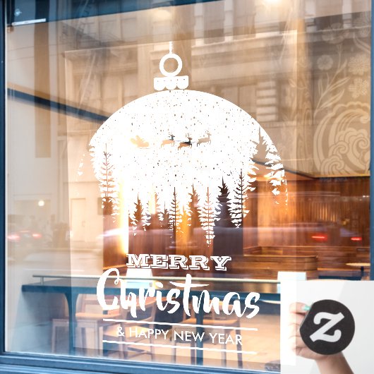 Frohe Weihnachten Weihnachten Sleigh Ornament Holi Fensteraufkleber (Café-Fenster)