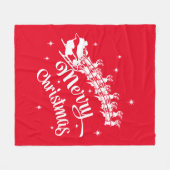 Frohe Weihnachten Weihnachten & Sleigh Szene Fleecedecke (Vorderseite (Horizontal))