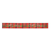 "Frohe Weihnachten", Weihnachten Tartan Muster Kar Satinband (Vorderseite)