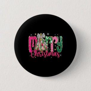 Frohe Weihnachten Weihnachten Tree Coquette Bow Fa Button