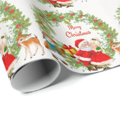 Frohe Weihnachten Weihnachten und Frau Claus Geschenkpapier (Rolleneckpunkt)