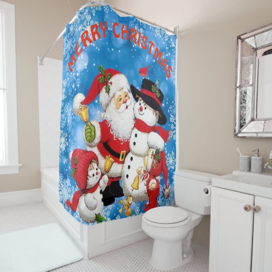 Frohe Weihnachten Weihnachten und Freunde Duschvorhang (Beispiel)