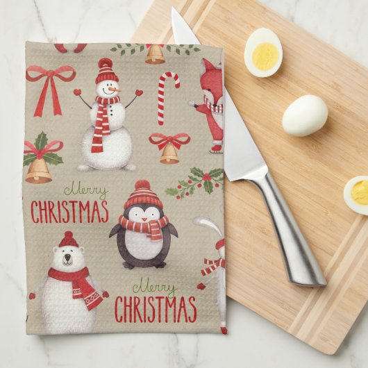 Frohe Weihnachten Weihnachten und Freunde Handtuch (Viertel Falte)