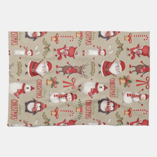 Frohe Weihnachten Weihnachten und Freunde Handtuch (Horizontal)